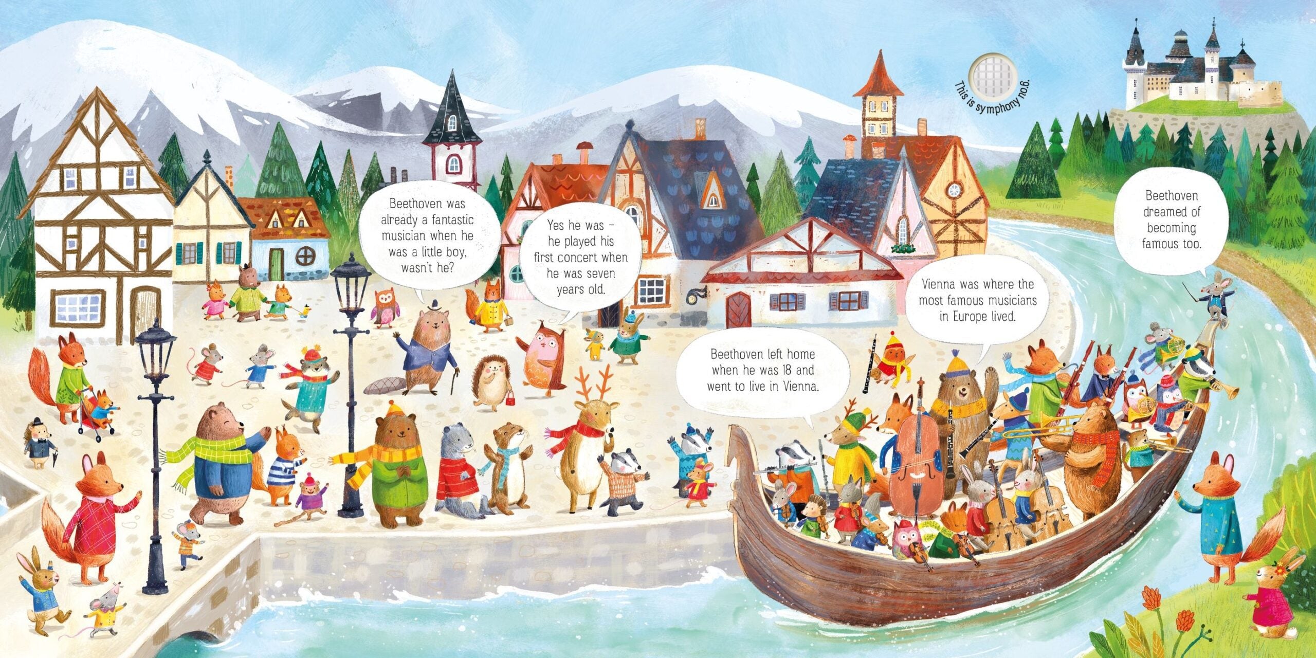 Usborne – The Animal Orchestra Plays Beethoven – Carte pentru copii 6+ luni – carte pentru copii Usborne, detalii conținut