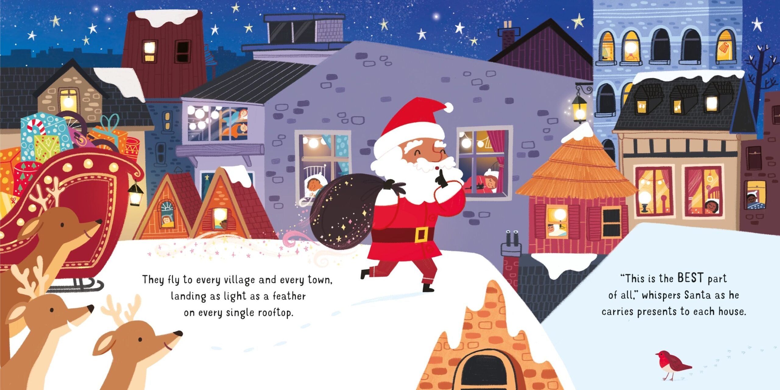 Usborne – Twinkly Twinkly Santa's Sleigh Ride – Carte pentru copii 6+ luni – carte pentru copii Usborne, preview pagini