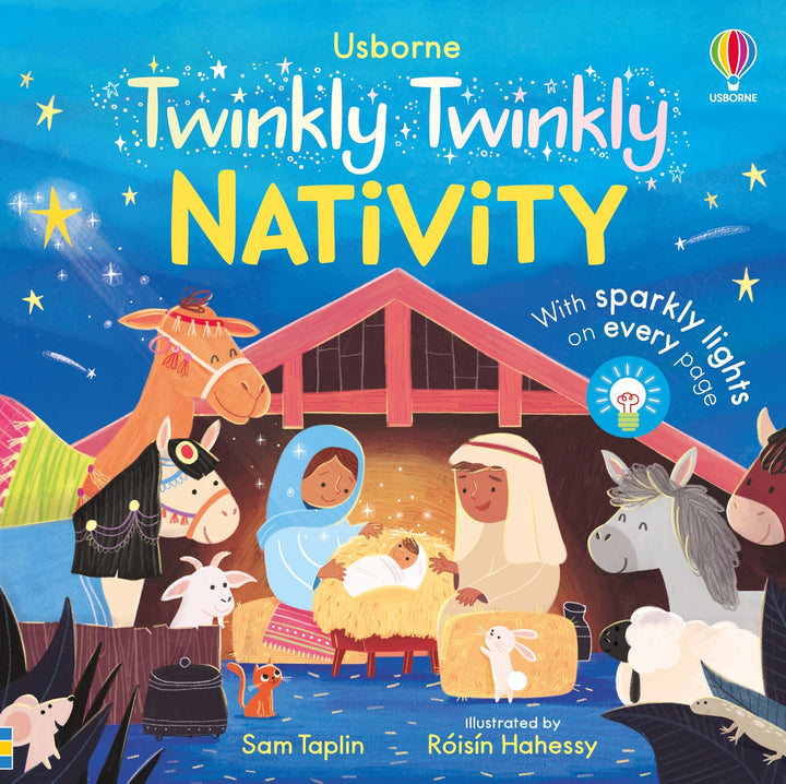 Coperta The Twinkly Twinkly Nativity Book, povestea Nașterii Domnului cu luminițe Usborne