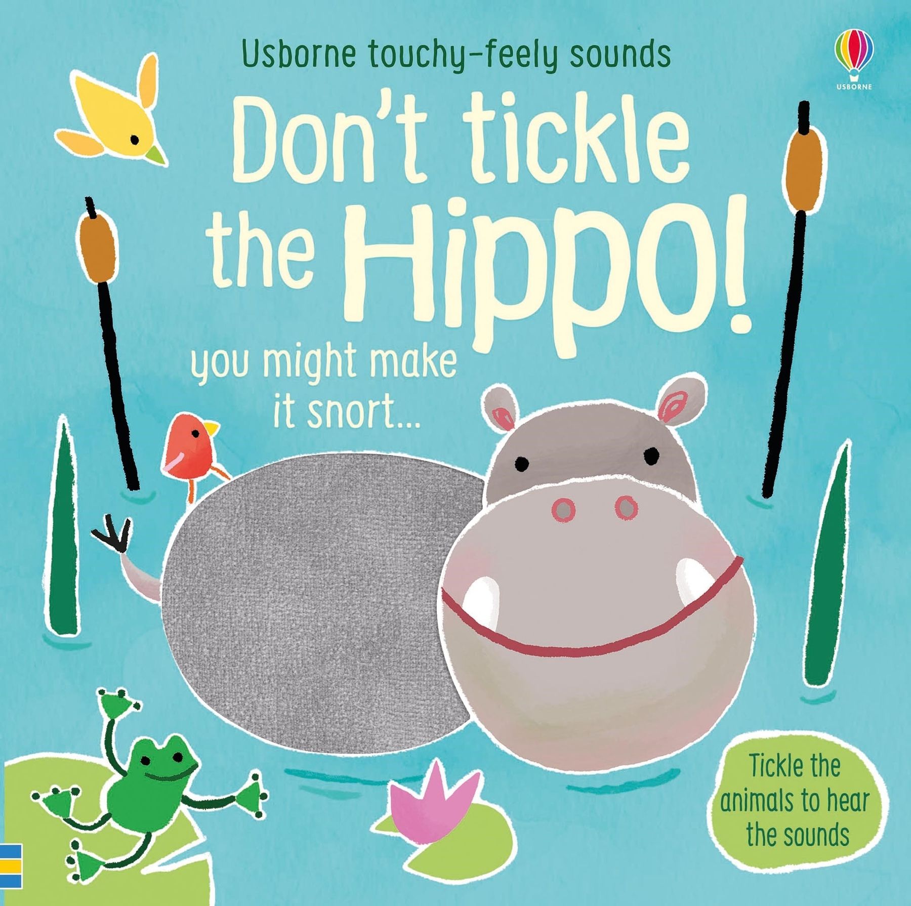 Usborne – Don't Tickle the Hippo! – Carte cu sunete pentru copii 6+ luni – carte pentru copii Usborne, copertă