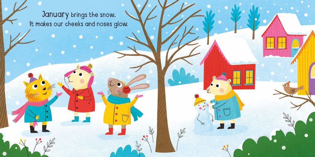 Usborne – Little Board Books Months of the Year – Carte pentru copii 18+ luni – carte pentru copii Usborne, pagini interior ilustrate