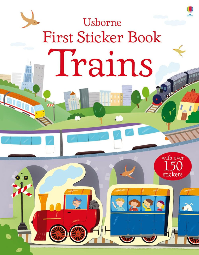 Usborne – First Sticker Book Trains – Carte cu stickere pentru copii 3+ ani – carte pentru copii Usborne, copertă