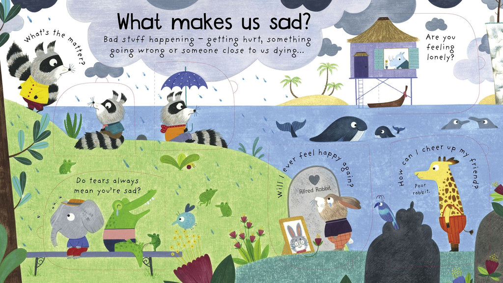 Usborne – First Questions and Answers: What are Feelings? – Carte cu clapete pentru copii 4+ ani – carte pentru copii Usborne, pagini interior ilustrate