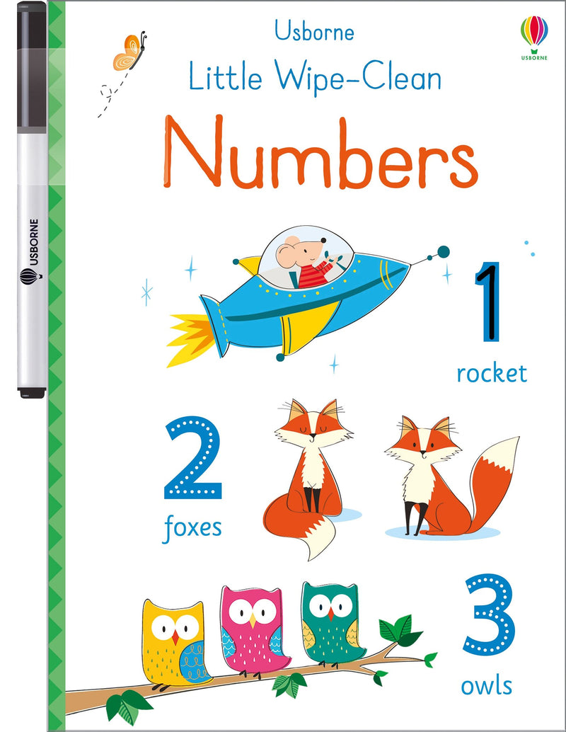 Usborne – Little Wipe-Clean Numbers – Carte de activități (refolosibilă) pentru copii 3+ ani – carte pentru copii Usborne, copertă