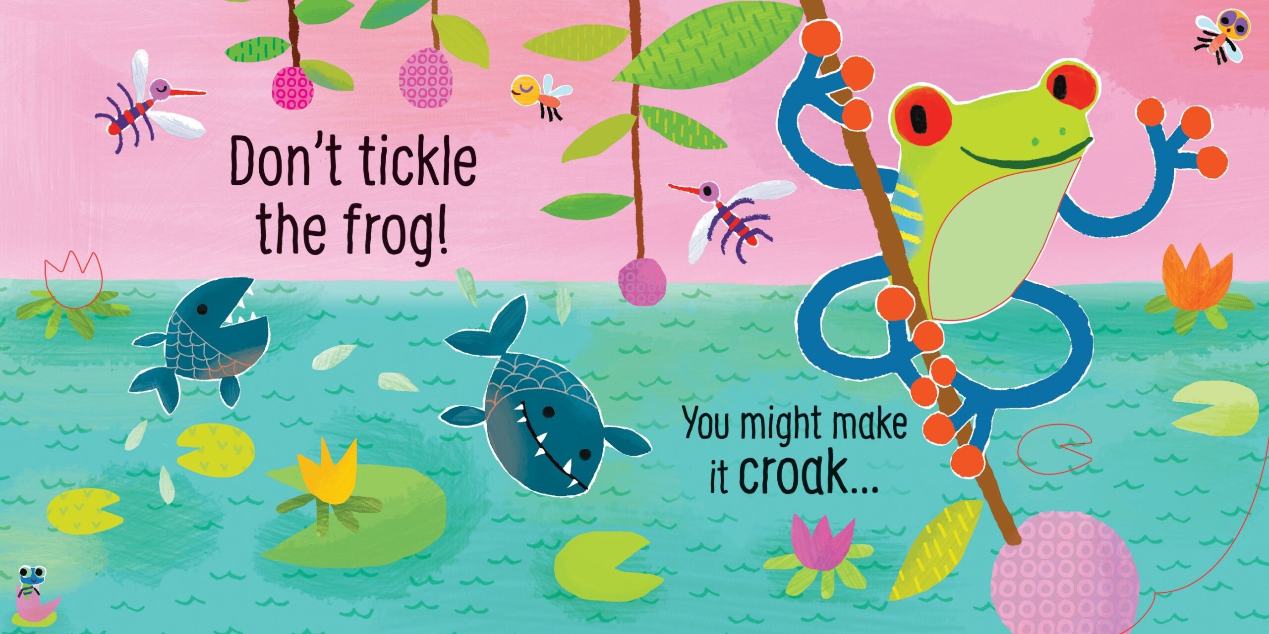Usborne – Don't Tickle the Tiger! – Carte cu sunete pentru copii 6+ luni – carte pentru copii Usborne, detalii conținut