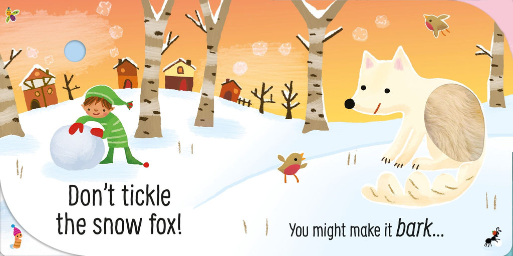 Usborne – Don't Tickle the Reindeer! – Carte cu sunete pentru copii 6+ luni – carte pentru copii Usborne, detalii conținut
