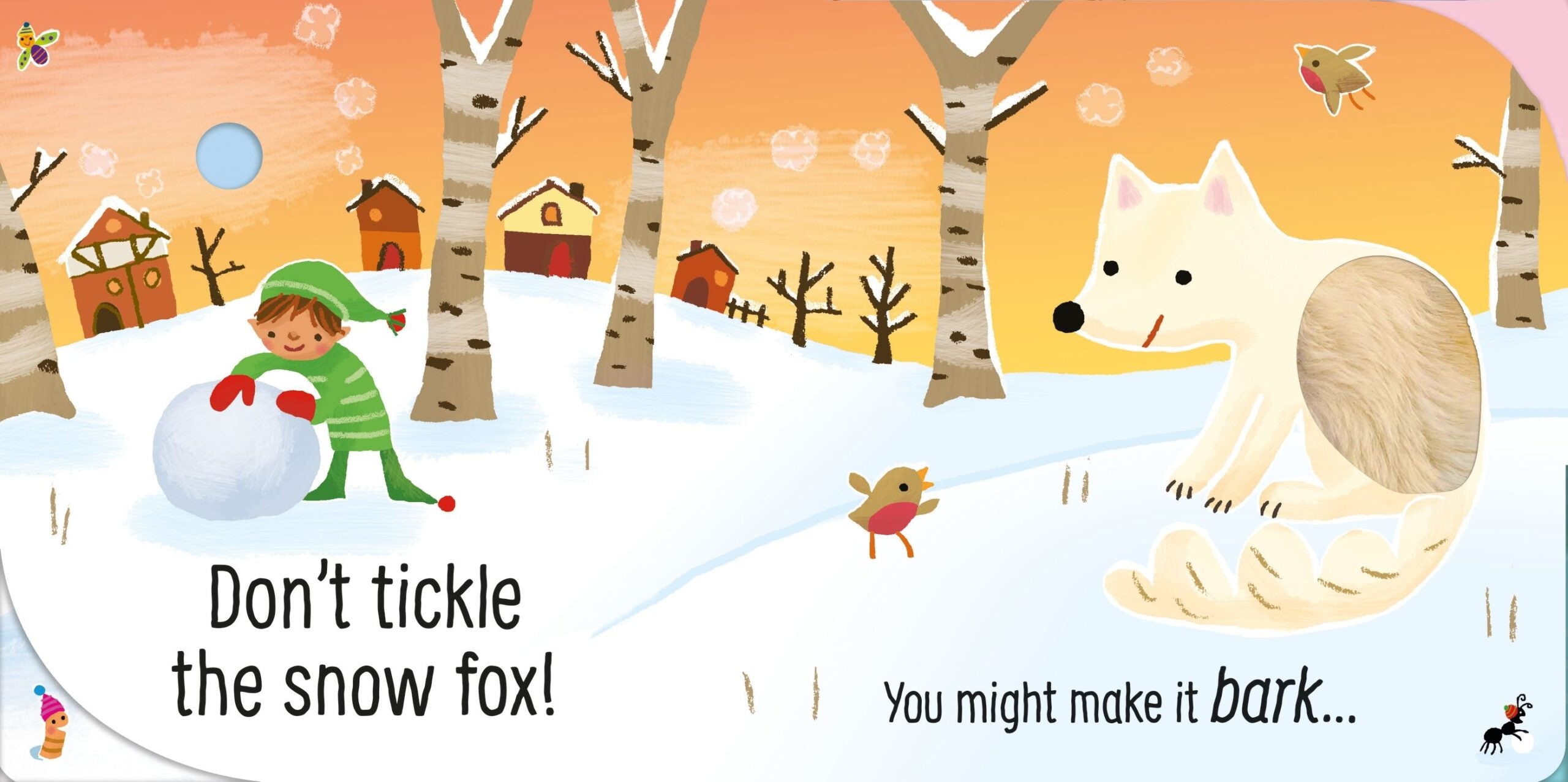 Usborne – Don't Tickle the Reindeer! – Carte cu sunete pentru copii 6+ luni – carte pentru copii Usborne, detalii conținut