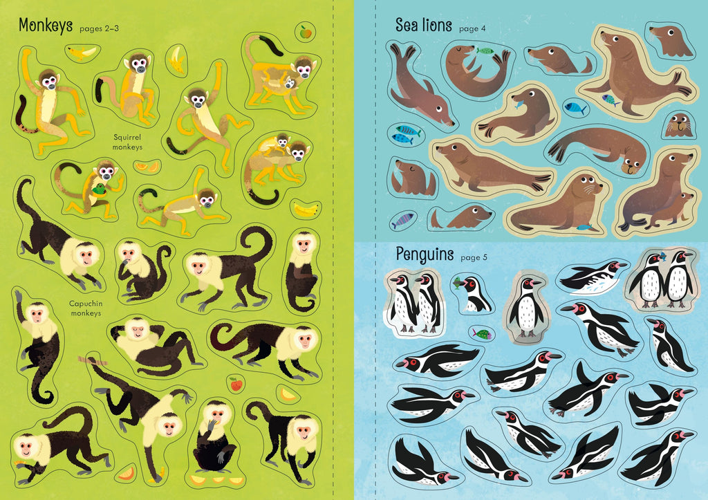 Usborne – Little First Stickers Zoo – Carte cu stickere pentru copii 3+ ani – carte pentru copii Usborne, preview pagini