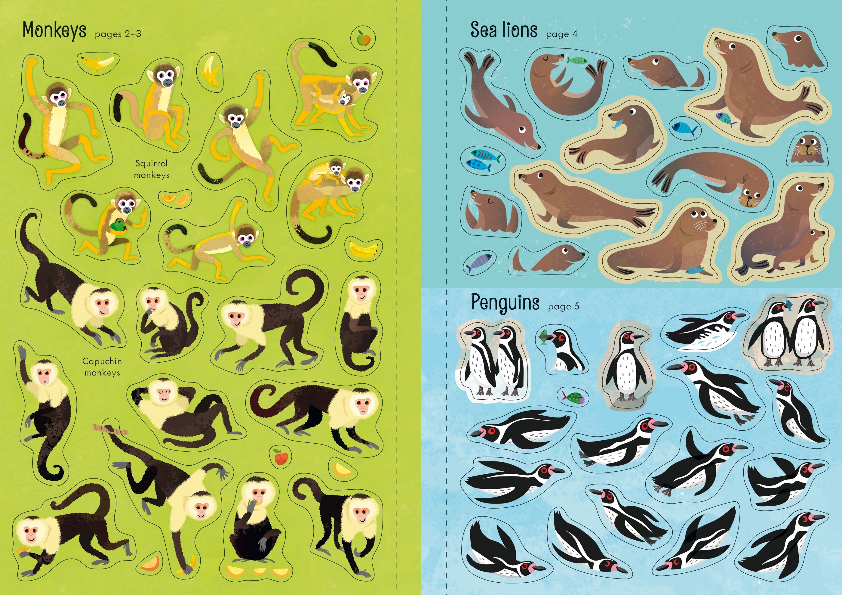 Usborne – Little First Stickers Zoo – Carte cu stickere pentru copii 3+ ani – carte pentru copii Usborne, preview pagini