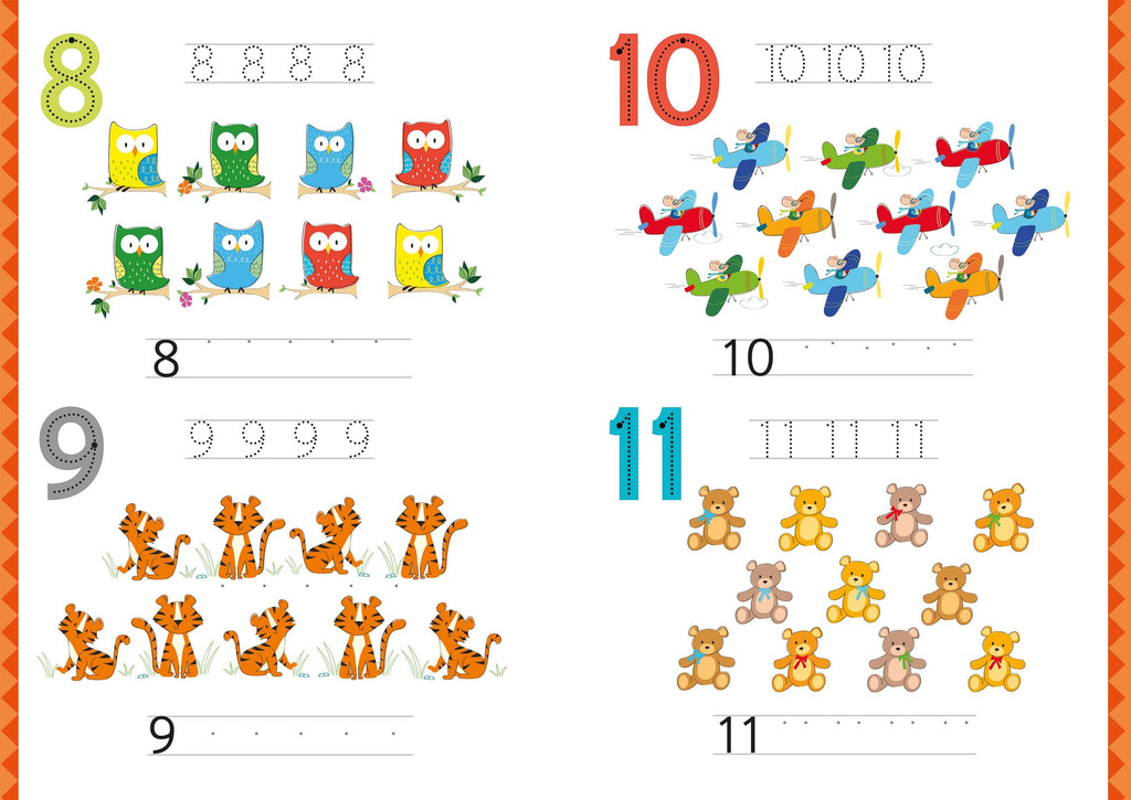 Usborne – Little Wipe-Clean Numbers – Carte de activități (refolosibilă) pentru copii 3+ ani – carte pentru copii Usborne, detalii conținut