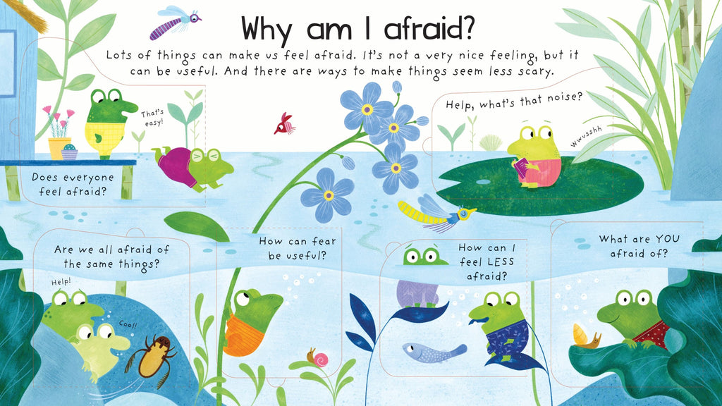 Usborne – First Questions and Answers: Why am I afraid? – Carte cu clapete pentru copii 4+ ani – carte pentru copii Usborne, pagini interior ilustrate