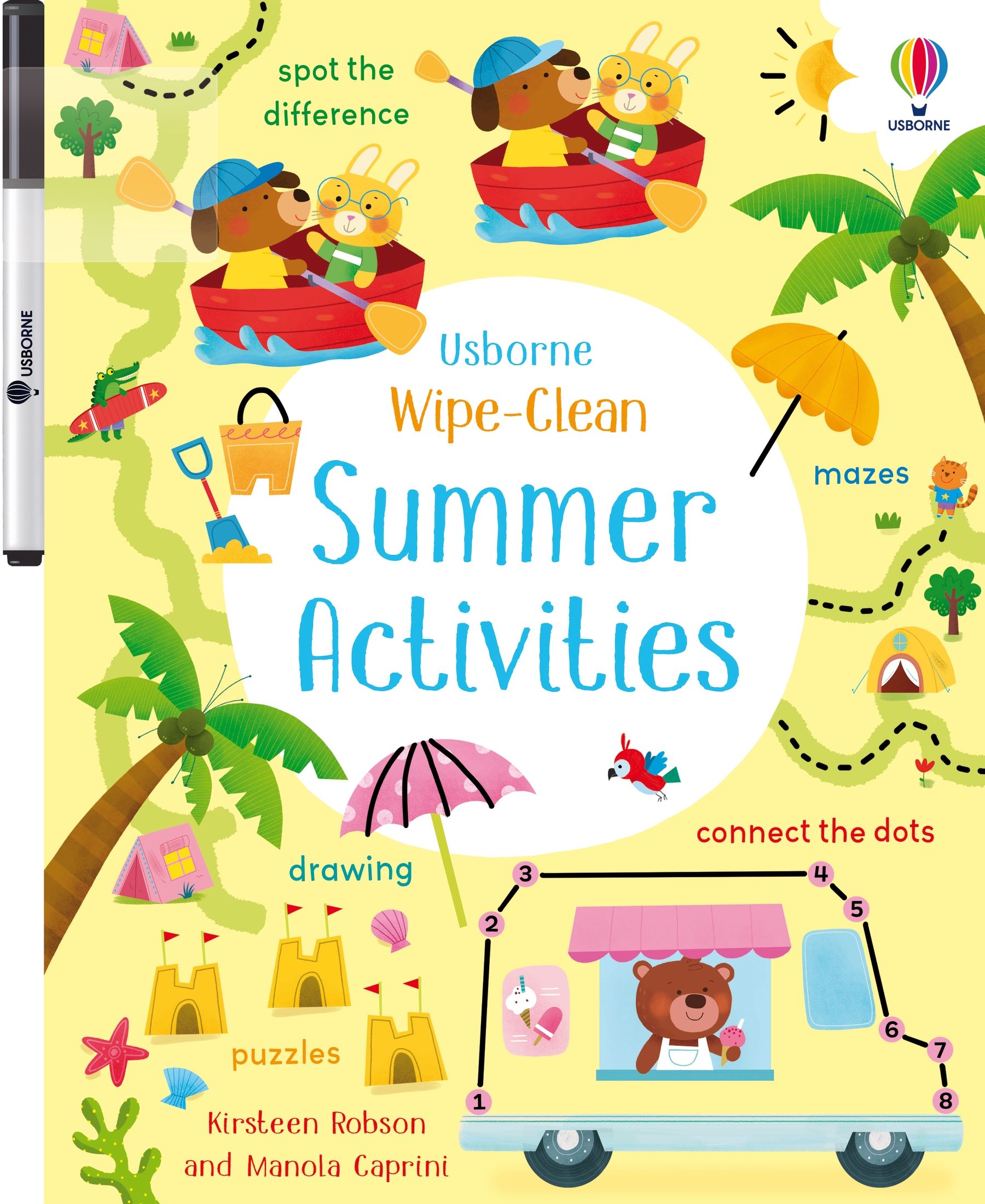 Usborne – Wipe-Clean Summer Activities – Carte de activități (refolosibilă) pentru copii 3+ ani – carte pentru copii Usborne, copertă