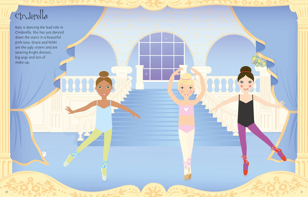 Usborne – Sticker Dolly Dressing Ballerinas – Carte cu stickere pentru copii 5+ ani – carte pentru copii Usborne, preview pagini