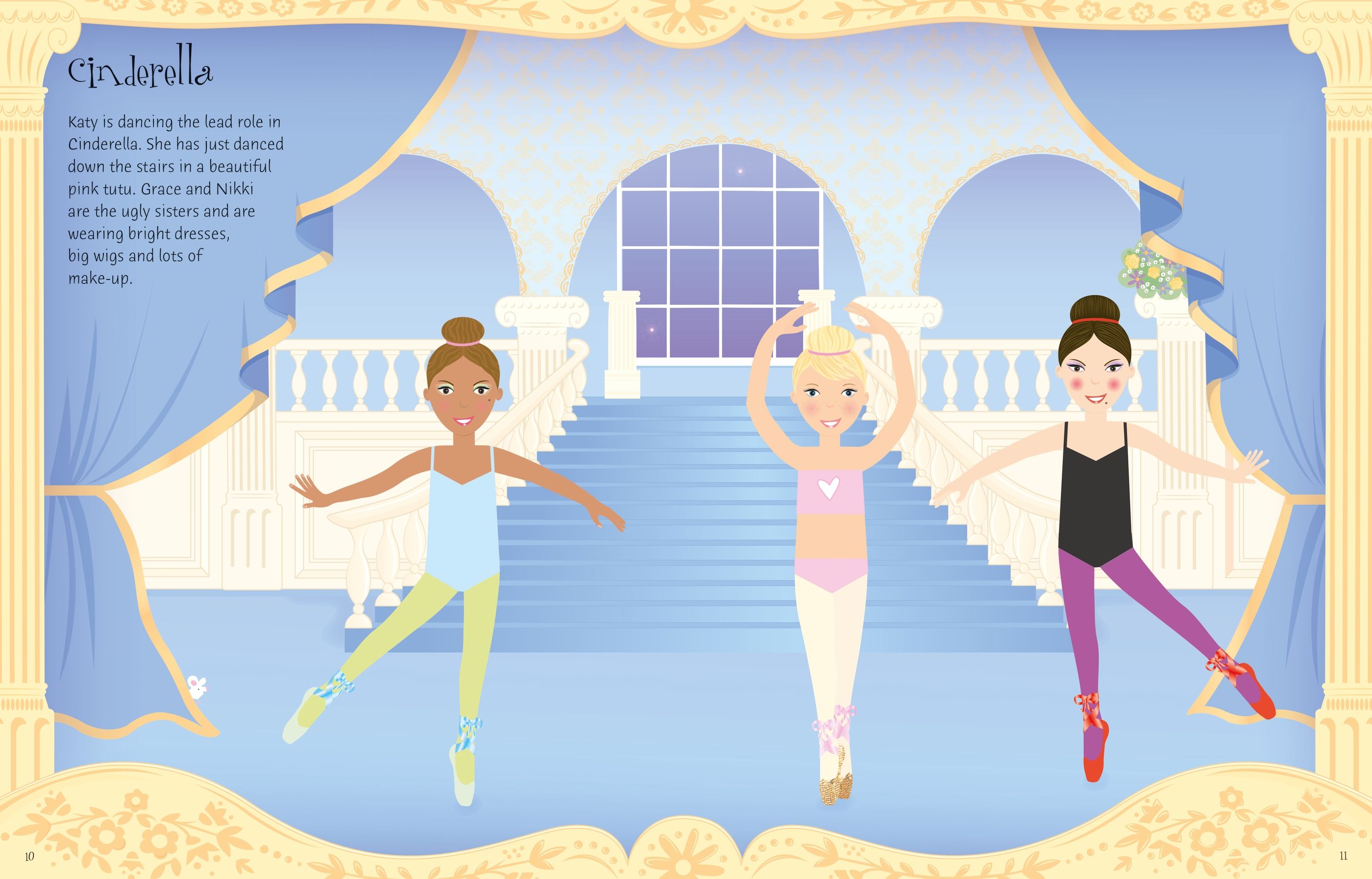Usborne – Sticker Dolly Dressing Ballerinas – Carte cu stickere pentru copii 5+ ani – carte pentru copii Usborne, preview pagini