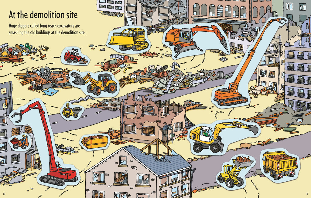 Usborne – First Sticker Book Diggers – Carte cu stickere pentru copii 3+ ani – carte pentru copii Usborne, detalii conținut cu abțibilduri