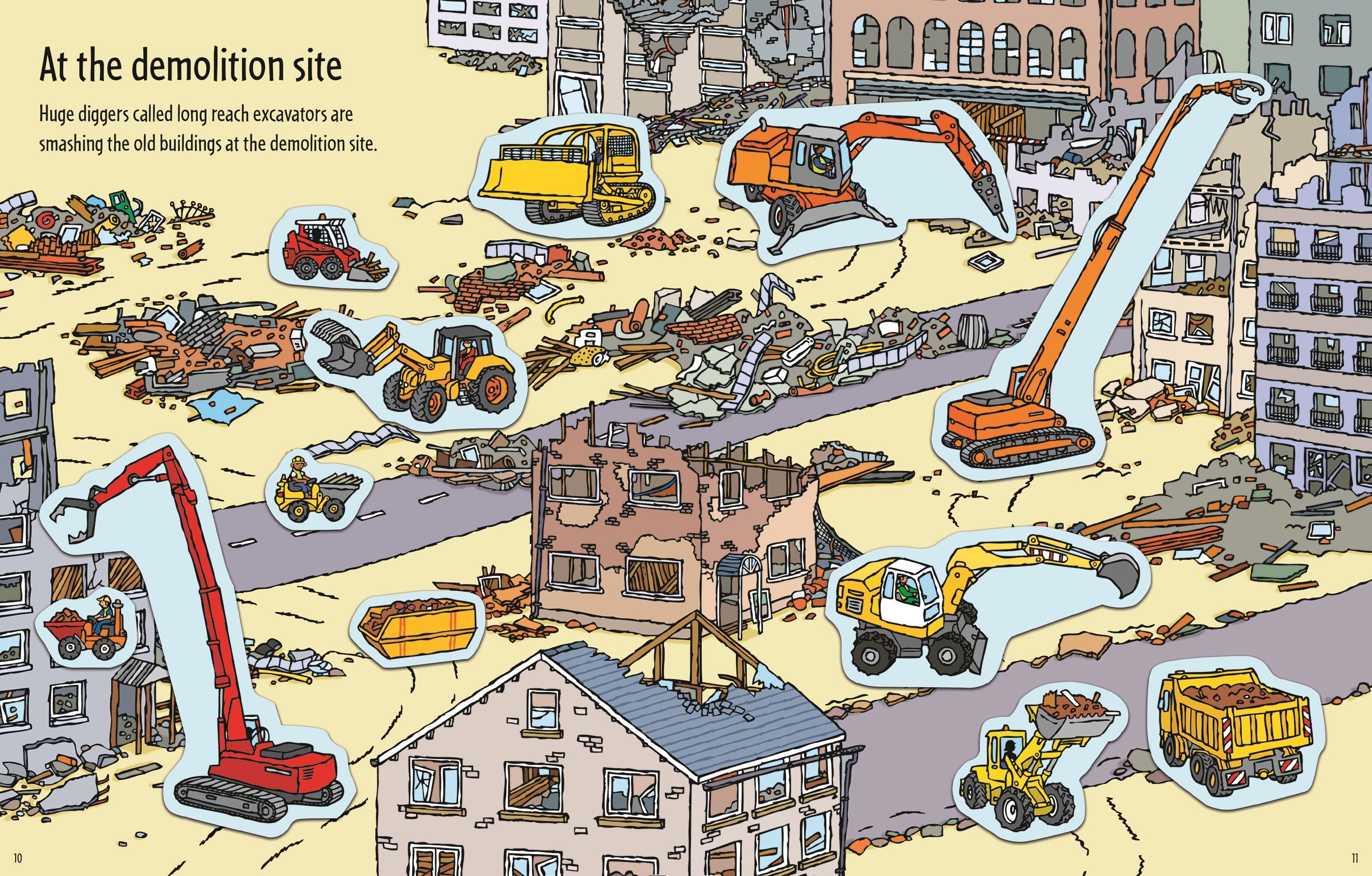 Usborne – First Sticker Book Diggers – Carte cu stickere pentru copii 3+ ani – carte pentru copii Usborne, detalii conținut cu abțibilduri