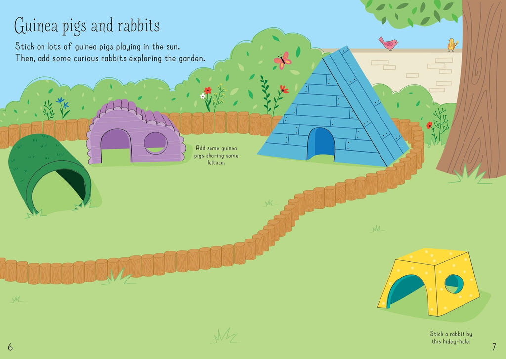 Usborne – Little First Stickers Pets – Carte cu stickere pentru copii 3+ ani – carte pentru copii Usborne, pagini interior ilustrate