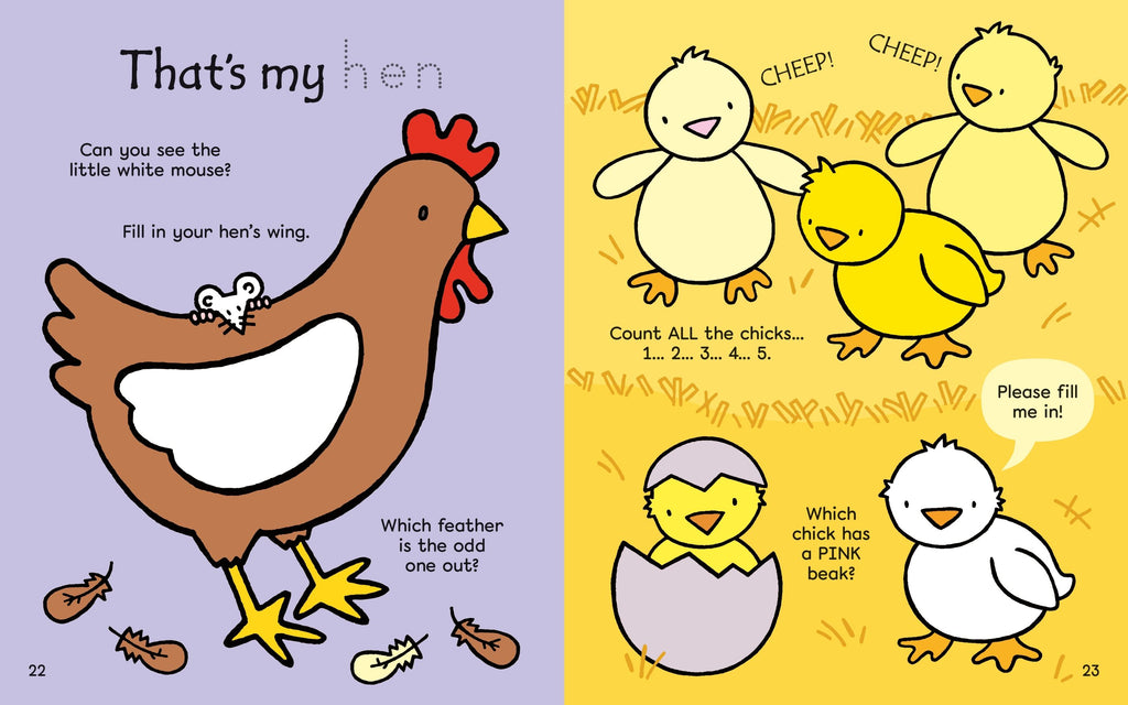 Usborne – That's not my... Farm Activity Book – Carte pentru copii 2+ ani – carte pentru copii Usborne, detalii conținut