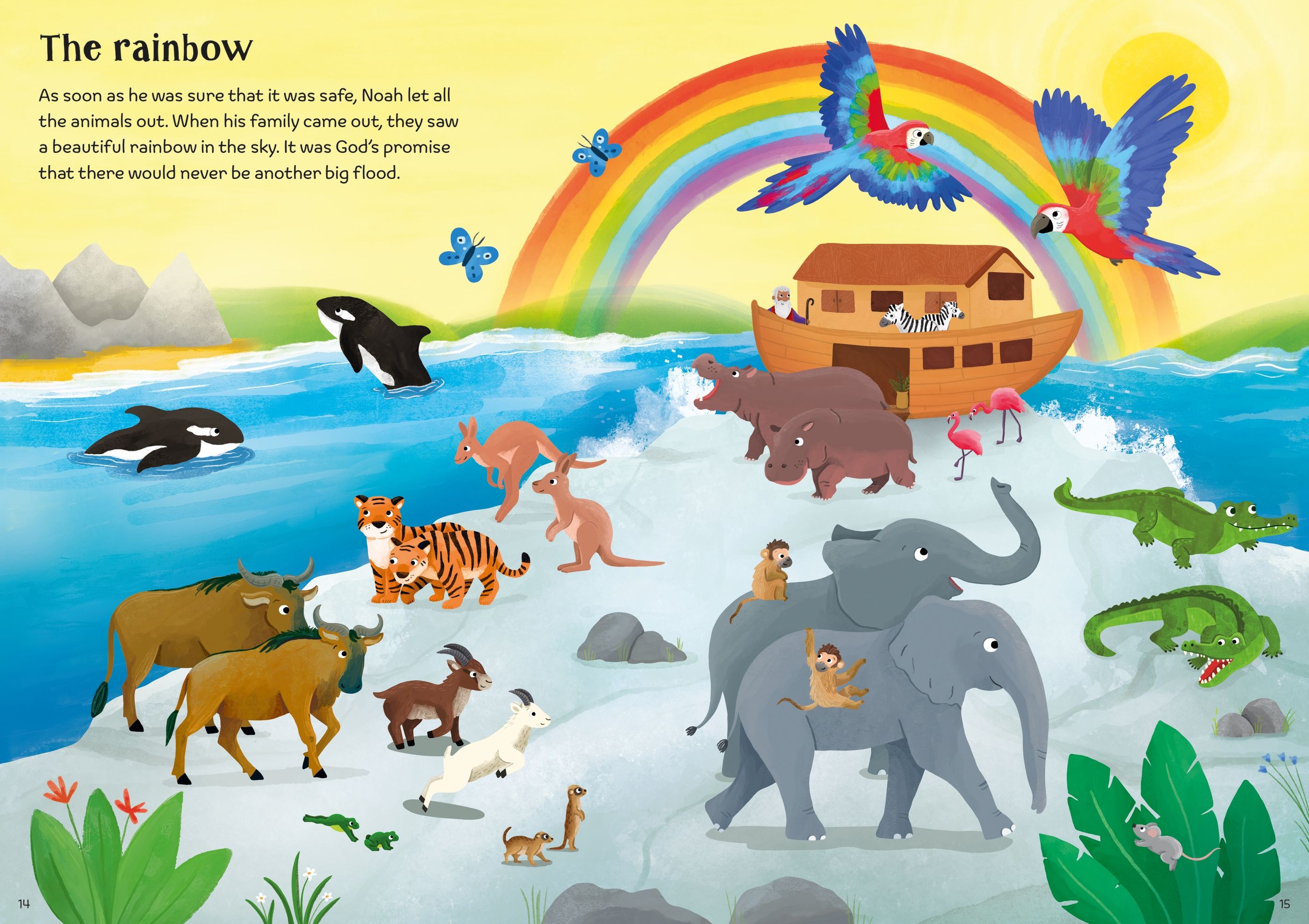 Usborne – Little First Stickers Noah's Ark – Carte cu stickere pentru copii 3+ ani – carte pentru copii Usborne, pagini interior ilustrate