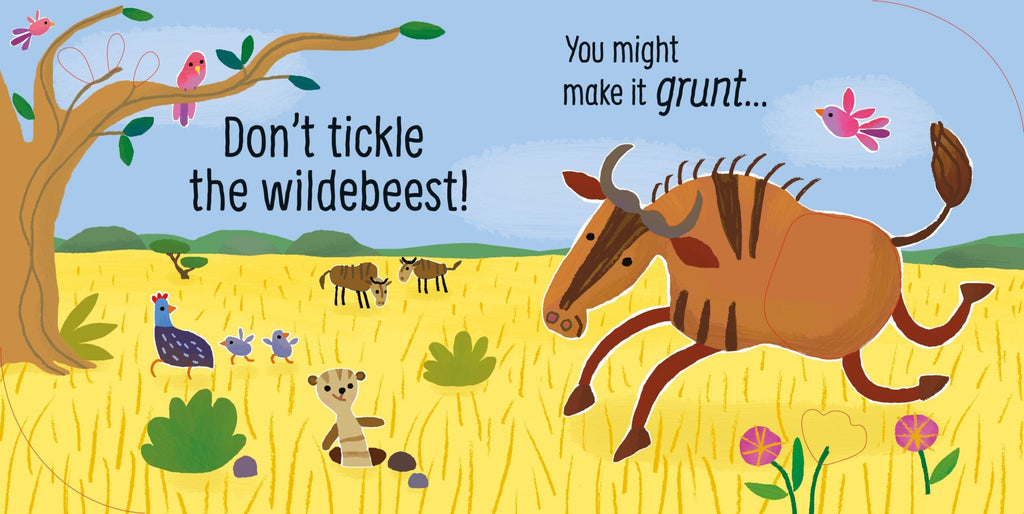 Usborne – Don't Tickle the Elephant! – Carte cu sunete pentru copii 6+ luni – carte pentru copii Usborne, detalii conținut