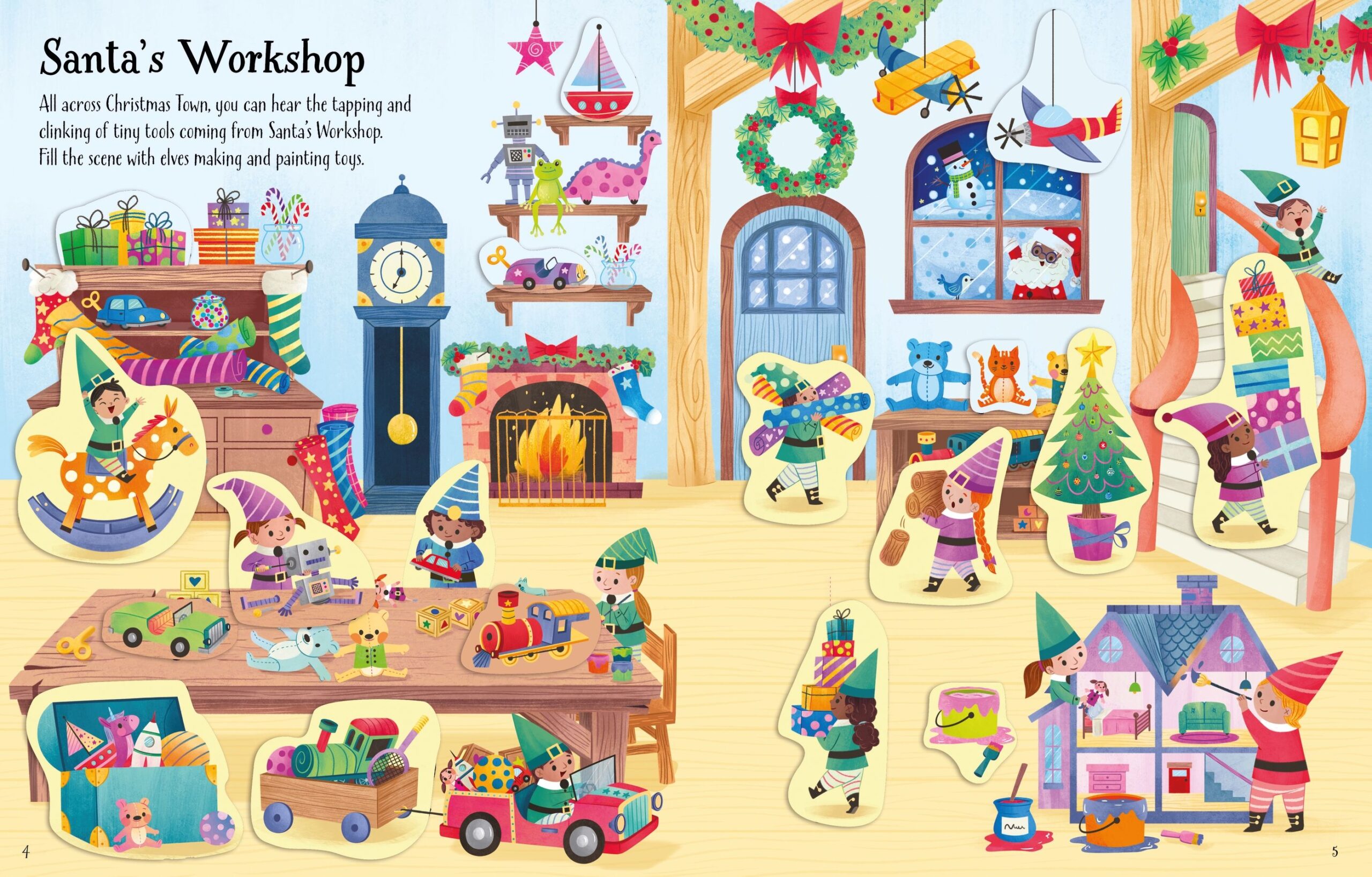 Usborne – First Sticker Book Christmas – Carte cu stickere pentru copii 3+ ani – carte pentru copii Usborne, pagini interior ilustrate