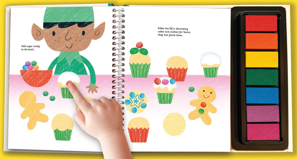Usborne – Fingerprint Activities Santa's Workshop – Carte pentru copii 6+ ani – carte pentru copii Usborne, preview pagini