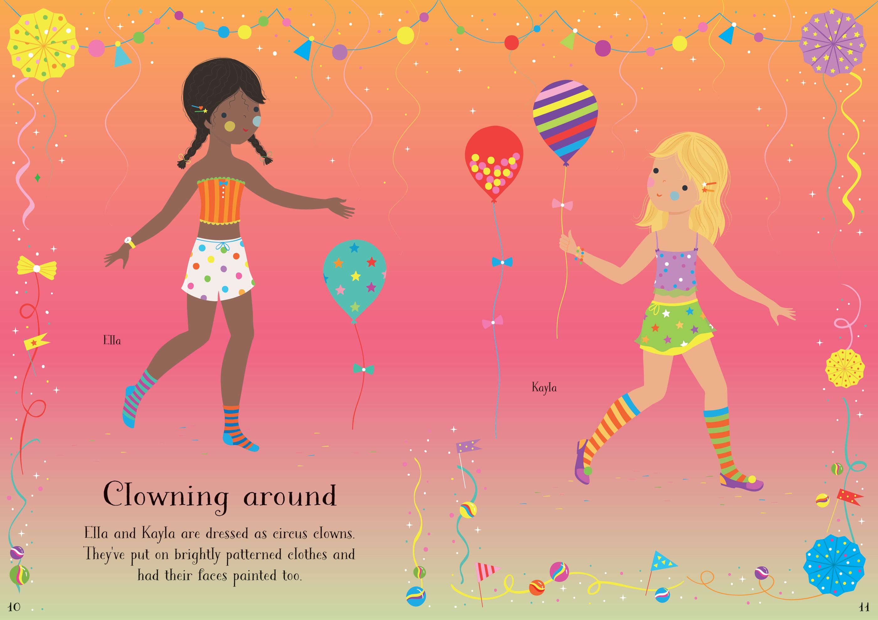 Usborne – Little Sticker Dolly Dressing Carnival – Carte cu stickere pentru copii 4+ ani – carte pentru copii Usborne, preview pagini