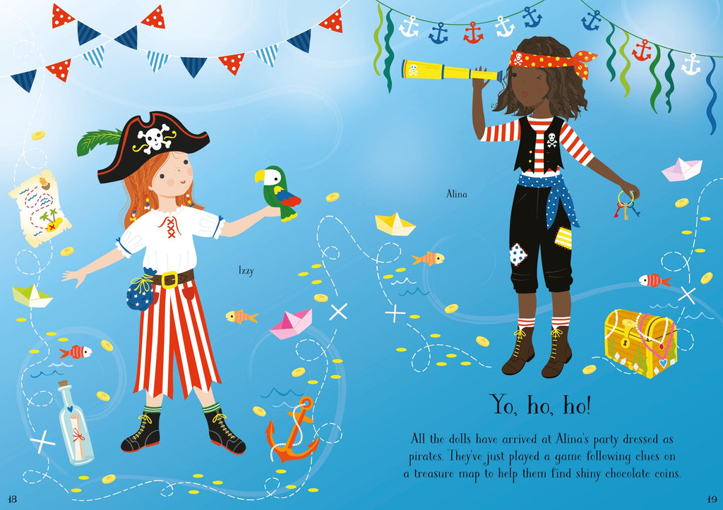 Usborne – Little Sticker Dolly Dressing Parties – Carte cu stickere pentru copii 4+ ani – carte pentru copii Usborne, preview pagini