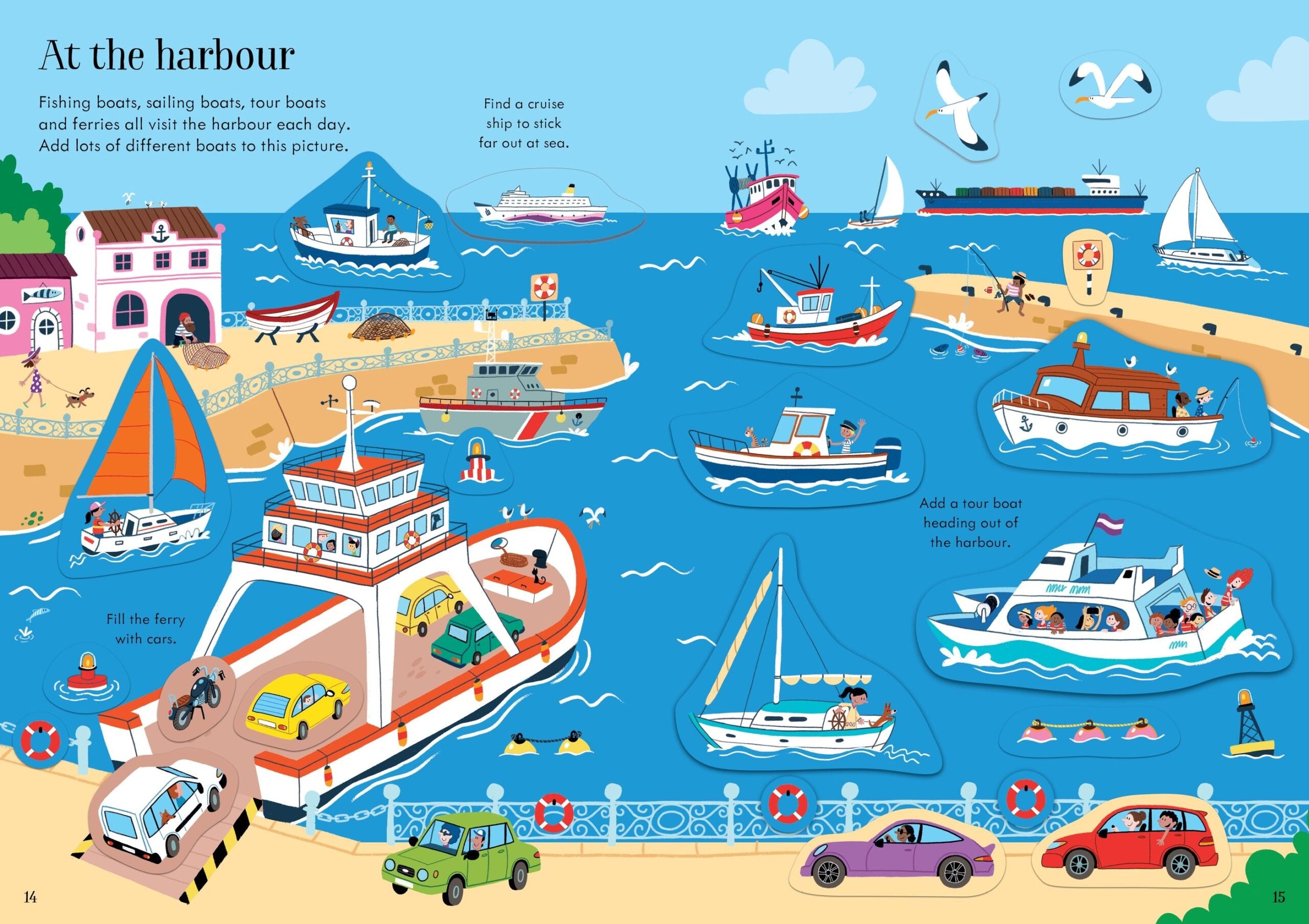 Usborne – Little First Stickers Travel – Carte cu stickere pentru copii 3+ ani – carte pentru copii Usborne, preview pagini