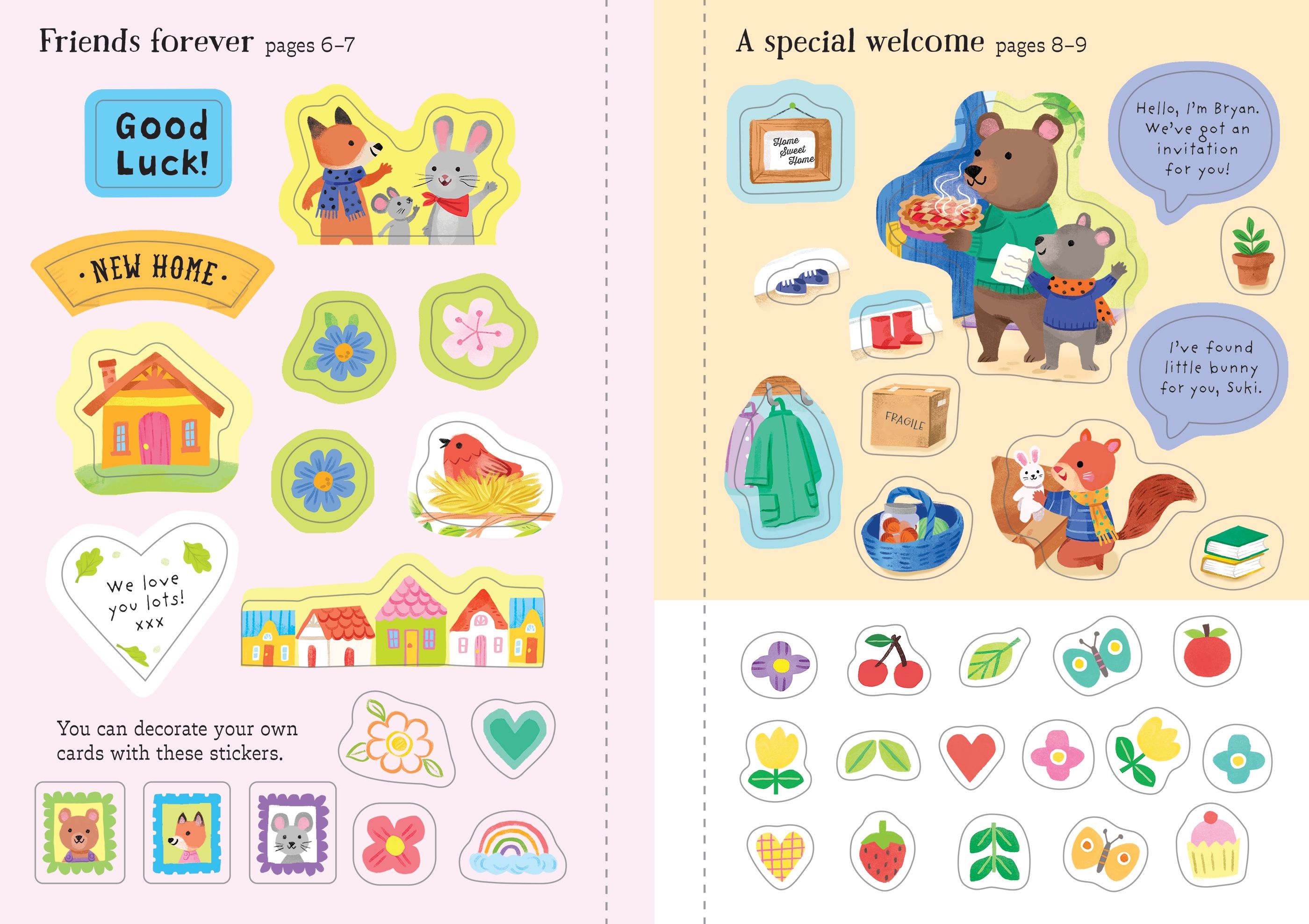 Usborne – Little First Stickers Love and Kindness – Carte cu stickere pentru copii 3+ ani – carte pentru copii Usborne, preview pagini