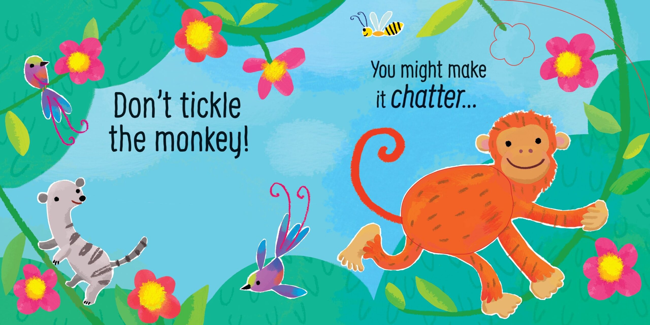 Usborne – Don't Tickle the Monkey! – Carte cu sunete pentru copii 6+ luni – carte pentru copii Usborne, preview pagini