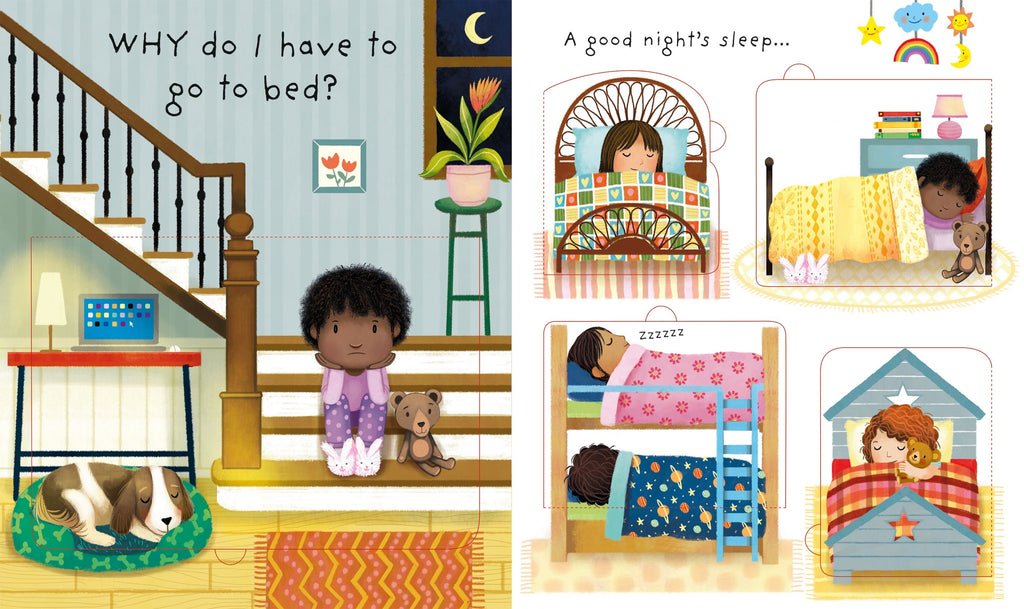 Usborne – Very First Questions and Answers Why do I have to go to bed? – Carte pentru copii 3+ ani – carte pentru copii Usborne, pagini interior ilustrate