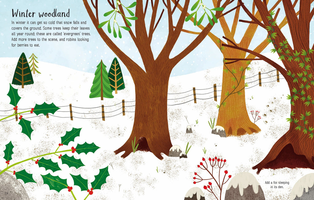 Usborne – First Sticker Book Seasons – Carte cu stickere pentru copii 3+ ani – carte pentru copii Usborne, preview pagini