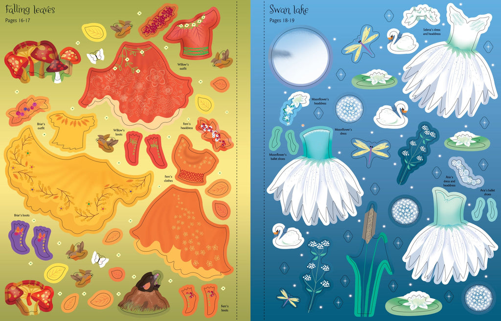 Usborne – Sticker Dolly Dressing Dancing Fairies – Carte cu stickere pentru copii 5+ ani – carte pentru copii Usborne, preview pagini