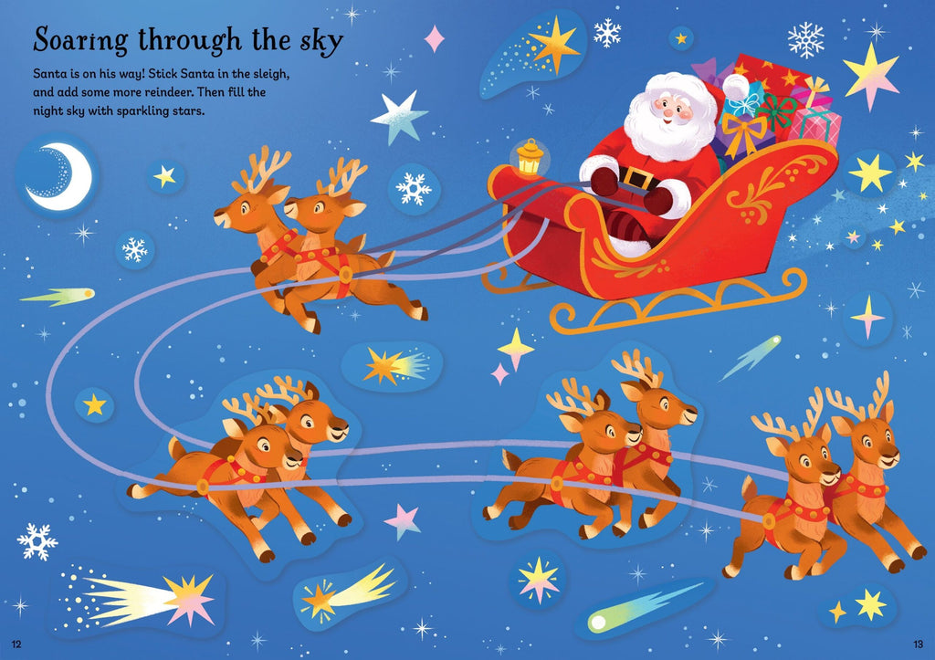 Usborne – Sparkly Santa Sticker Book – Carte cu stickere pentru copii 3+ ani – carte pentru copii Usborne, preview pagini