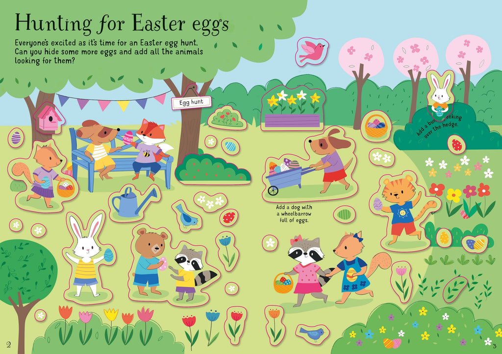 Usborne – Little First Stickers Easter – Carte cu stickere pentru copii 3+ ani – carte pentru copii Usborne, pagini interior ilustrate