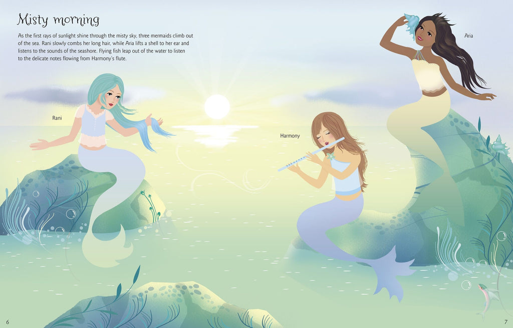 Usborne – Sticker Dolly Dressing Mermaids – Carte cu stickere pentru copii 5+ ani – carte pentru copii Usborne, preview pagini