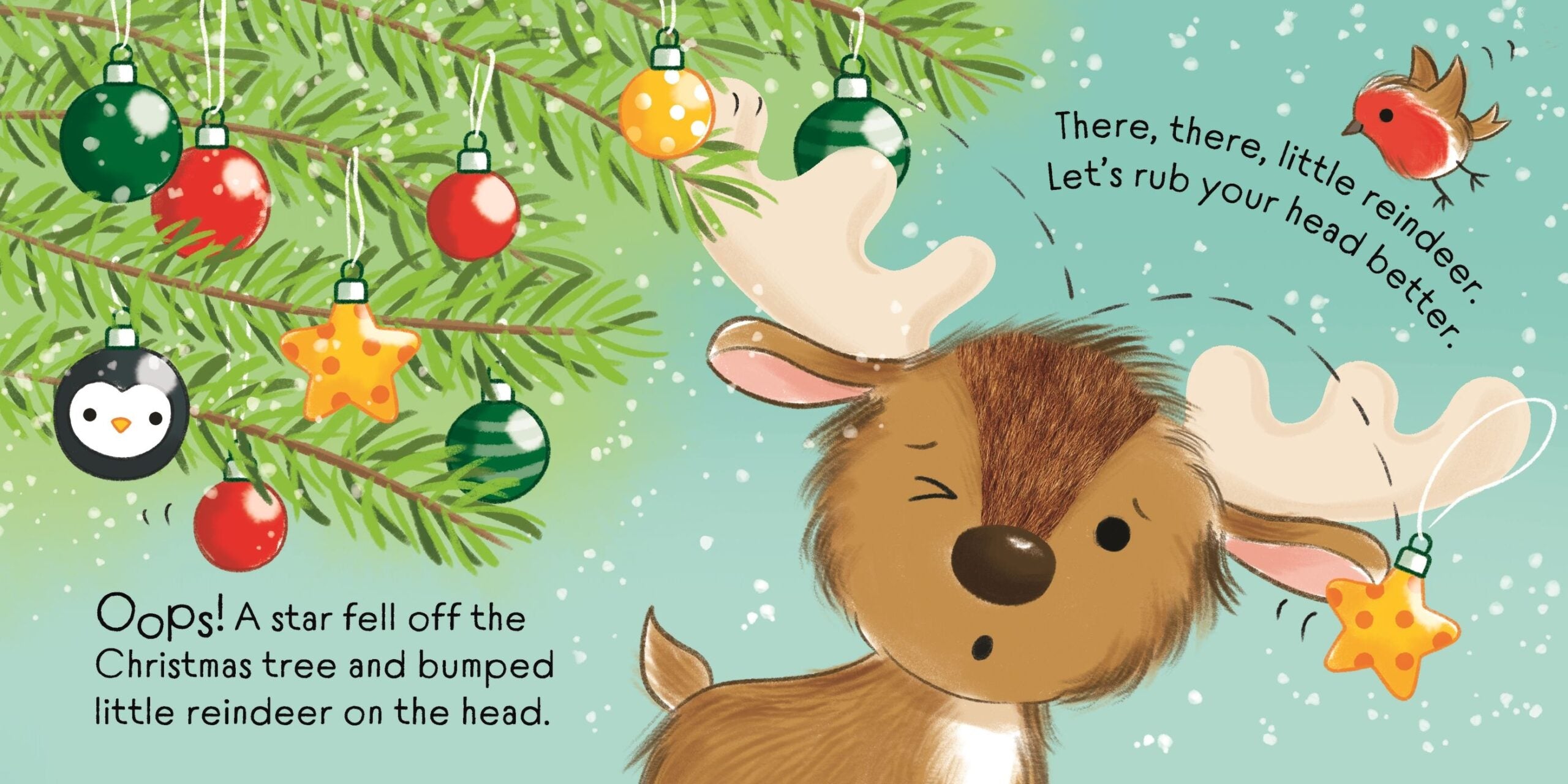 Usborne – There There Little Reindeer – Carte pentru copii 6+ luni – carte pentru copii Usborne, pagini interior ilustrate