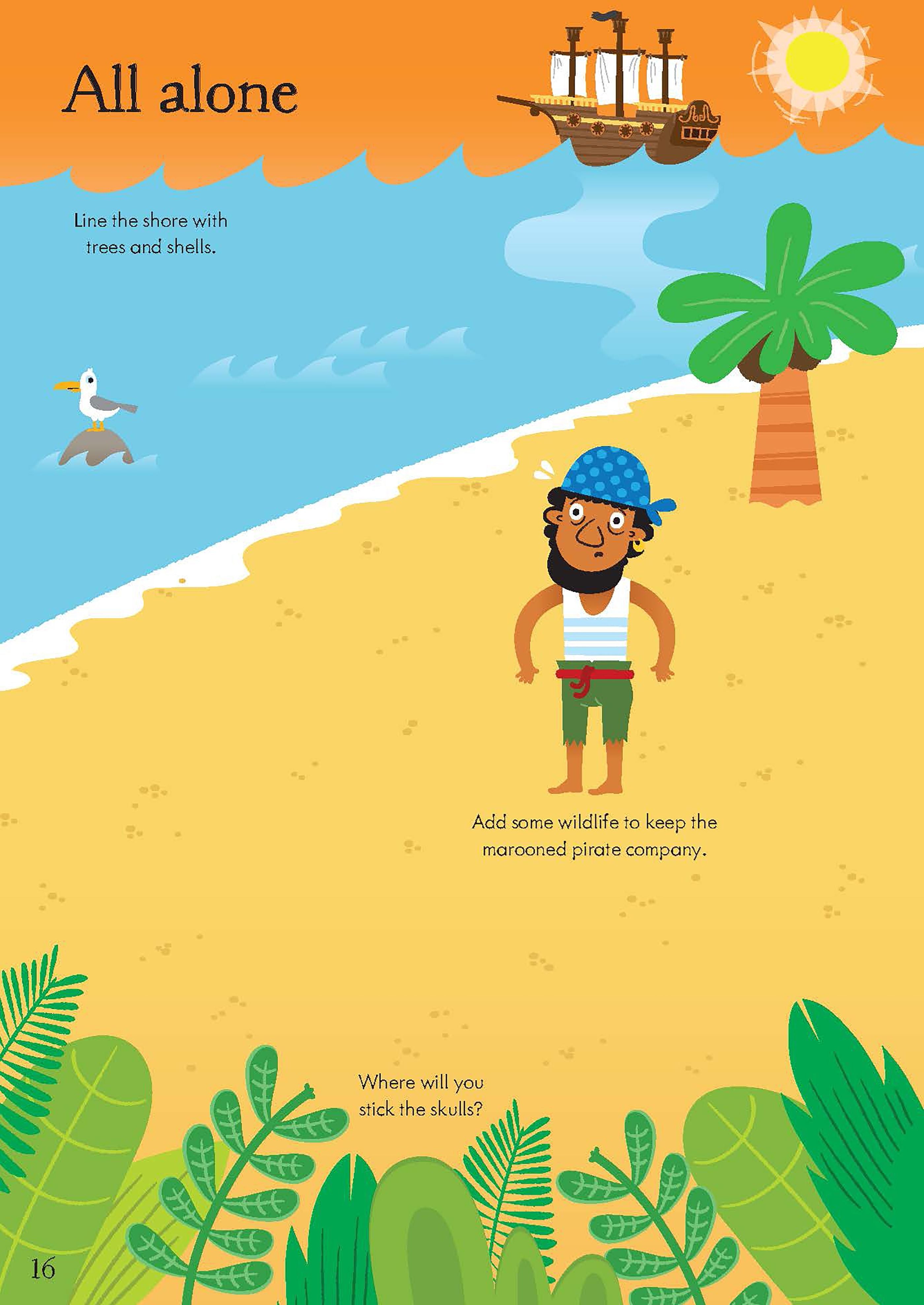 Usborne – Little First Stickers Pirates – Carte cu stickere pentru copii 3+ ani – carte pentru copii Usborne, detalii conținut cu abțibilduri