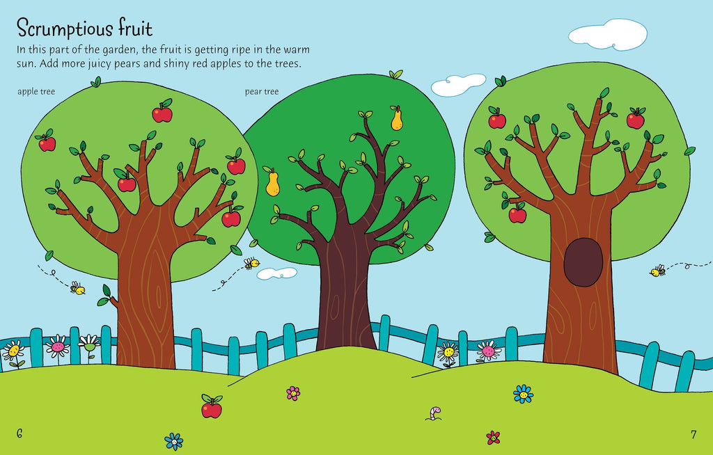 Usborne – First Sticker Book Garden – Carte cu stickere pentru copii 3+ ani – carte pentru copii Usborne, preview pagini
