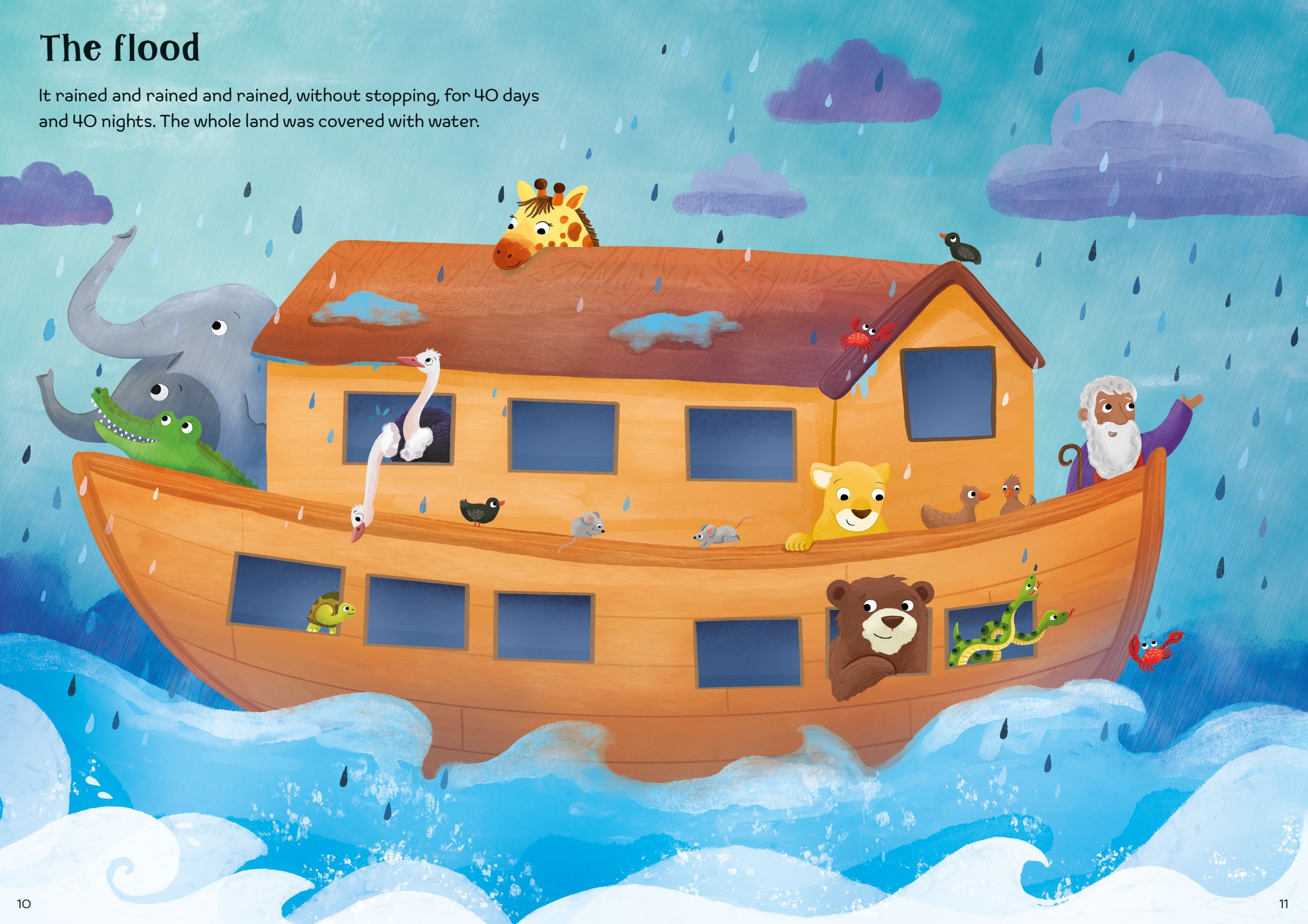 Usborne – Little First Stickers Noah's Ark – Carte cu stickere pentru copii 3+ ani – carte pentru copii Usborne, preview pagini