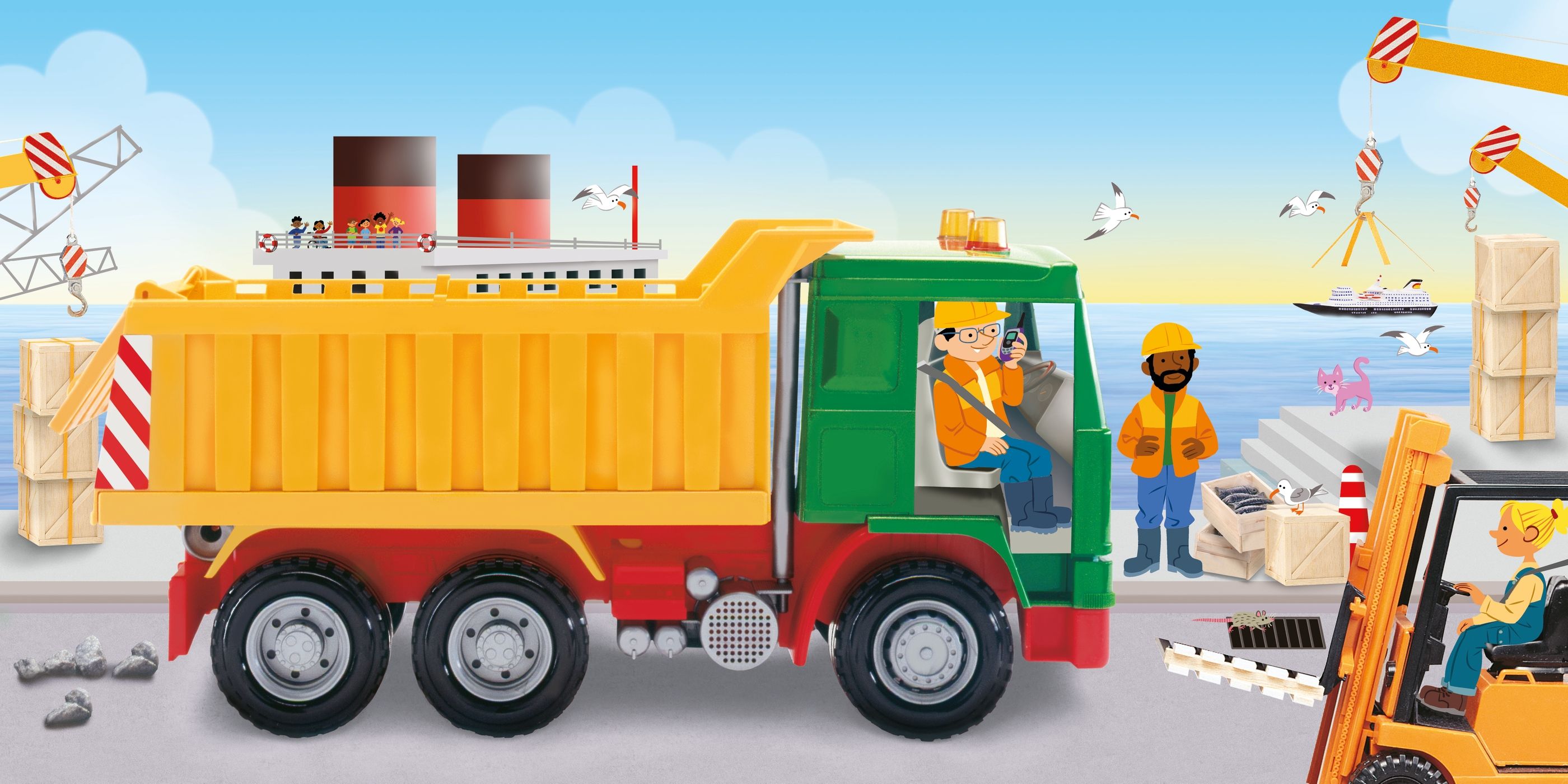 Usborne – Lift and Look Trucks – Carte cu clapete pentru copii 12+ luni – carte pentru copii Usborne, preview pagini