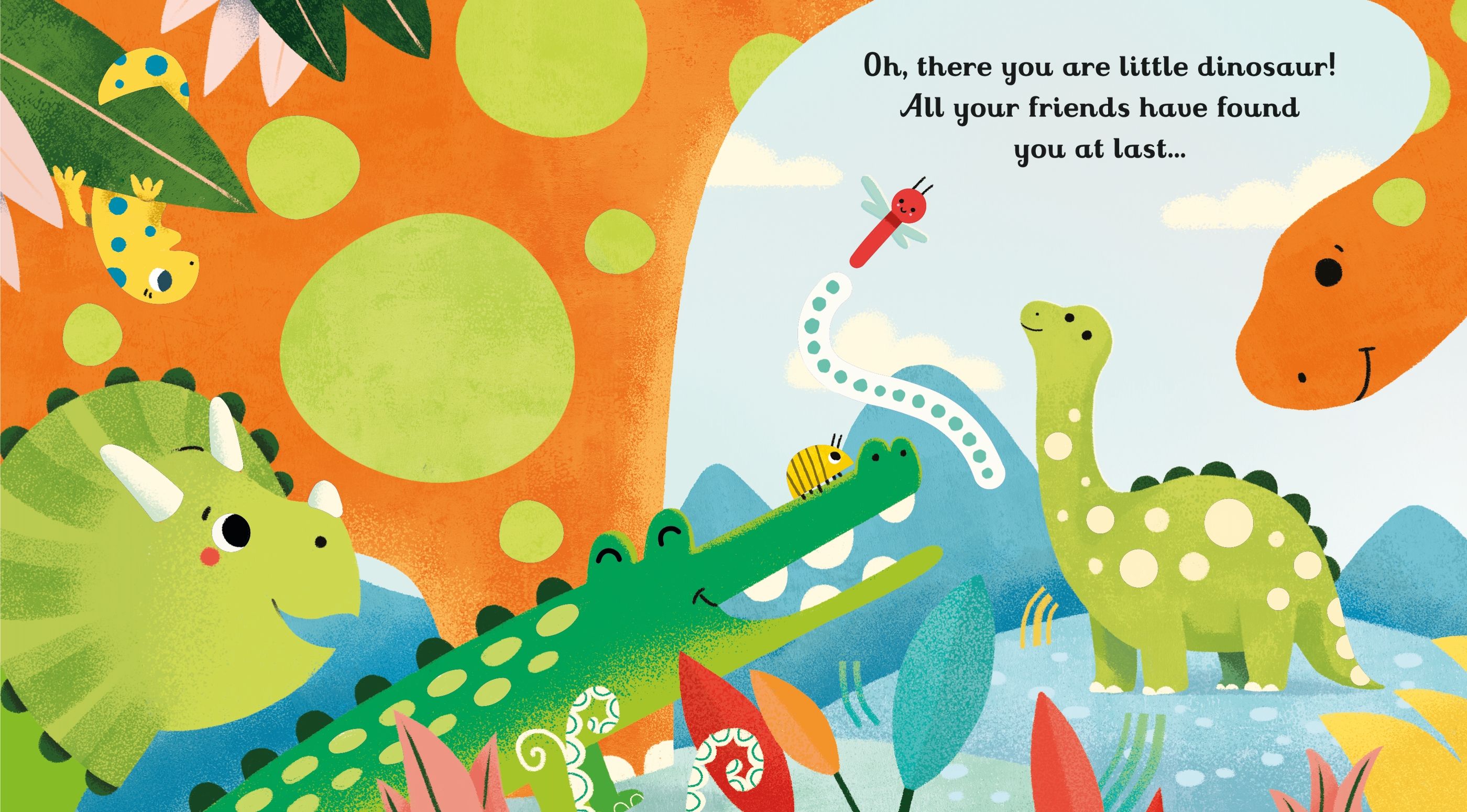 Usborne – Are You There Little Dinosaur? – Carte pentru copii 6+ luni – carte pentru copii Usborne, pagini interior ilustrate