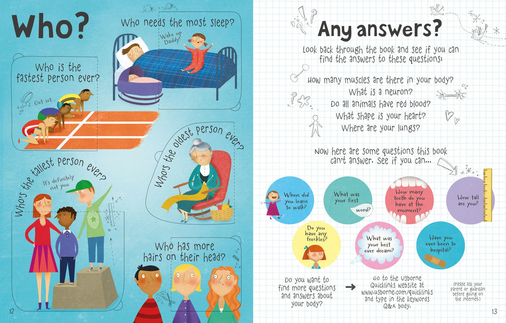 Usborne – Lift-the-flap Questions and Answers about your Body – Carte cu clapete pentru copii 4+ ani – carte pentru copii Usborne, preview pagini