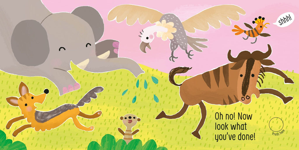 Usborne – Don't Tickle the Elephant! – Carte cu sunete pentru copii 6+ luni – carte pentru copii Usborne, preview pagini