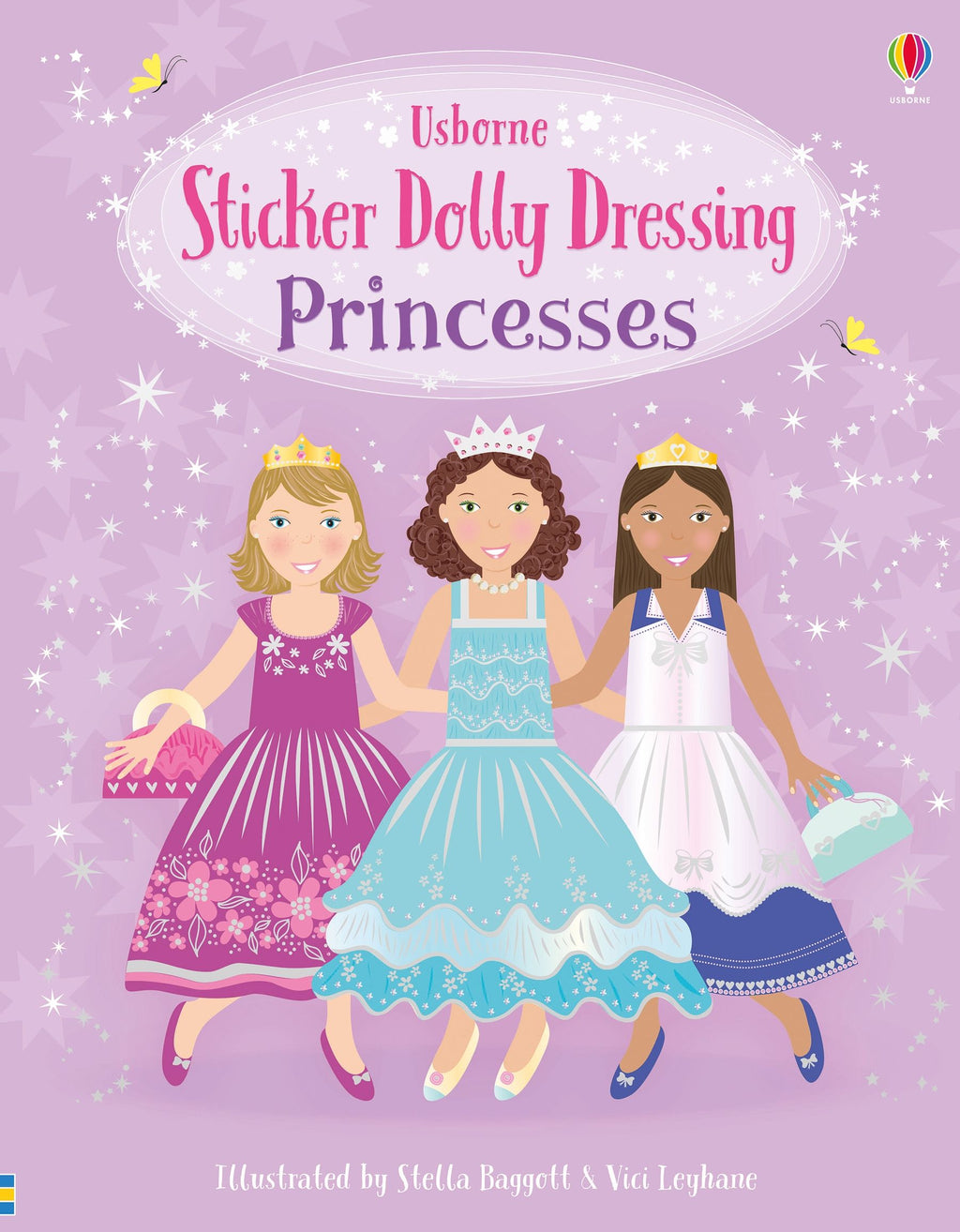 Usborne – Sticker Dolly Dressing Princesses – Carte cu stickere pentru copii 5+ ani – carte pentru copii Usborne, copertă