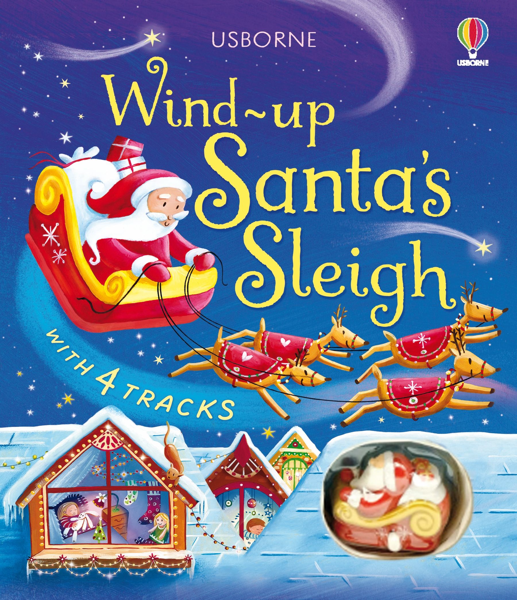 Usborne – Wind-Up Santa's Sleigh – Carte pentru copii 3+ ani – carte pentru copii Usborne, copertă