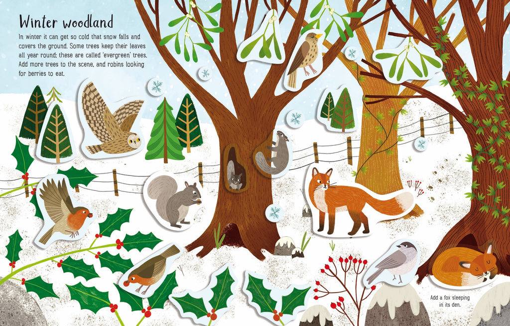 Usborne – First Sticker Book Seasons – Carte cu stickere pentru copii 3+ ani – carte pentru copii Usborne, preview pagini