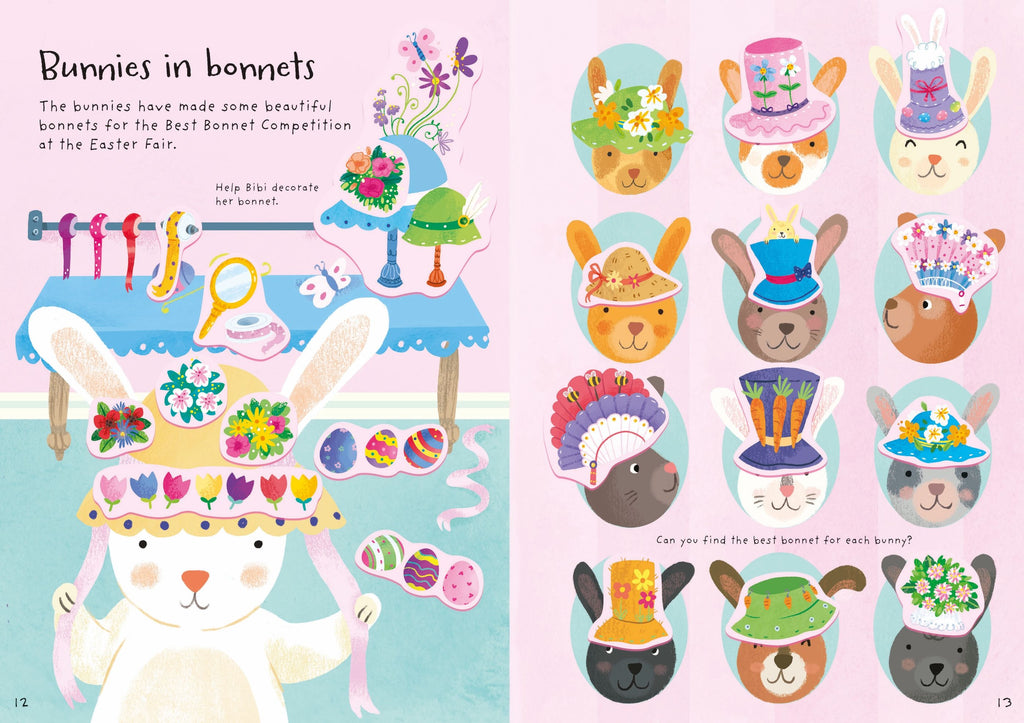 Usborne – Little First Stickers Bunnies – Carte cu stickere pentru copii 3+ ani – carte pentru copii Usborne, detalii conținut cu abțibilduri