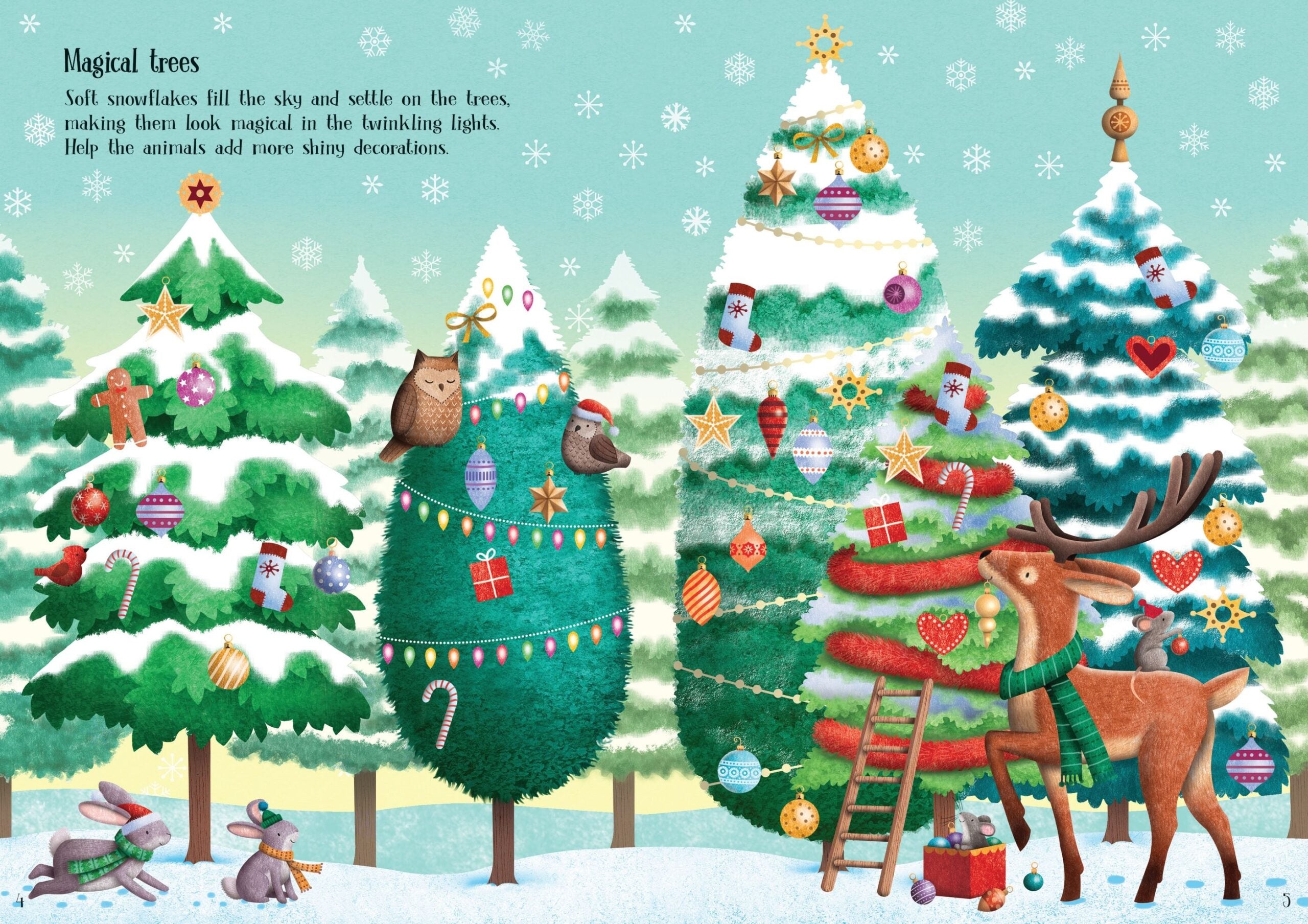 Usborne – Sparkly Christmas Sticker Book – Carte cu stickere pentru copii 3+ ani – carte pentru copii Usborne, pagini interior ilustrate